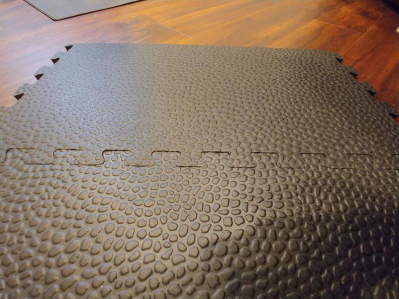 Greatmats Home Gym Floor Tile | 2x2 ft x 10 mm | Interlocking | High Density Foam | Foam Gym Flooring | Texture: Pebble | Color: Black or Gray