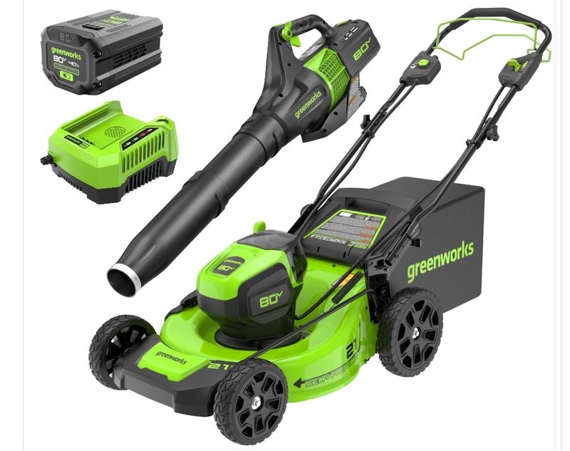 Greenworks 80-volt Cordless Battery String Trimmer and Leaf
