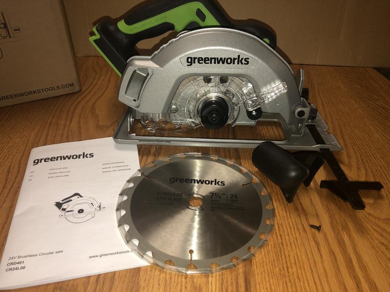 Greenworks 24V 7-1/4-Inch Brushless Circular Saw, Battery Not Included