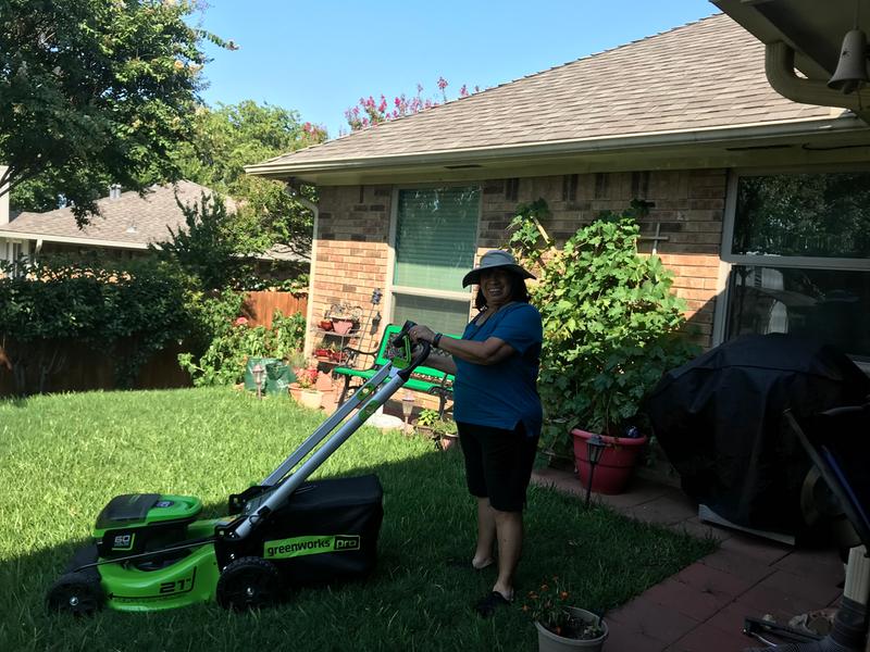 Wife is very pleased with performance and ease of this lawn mower.