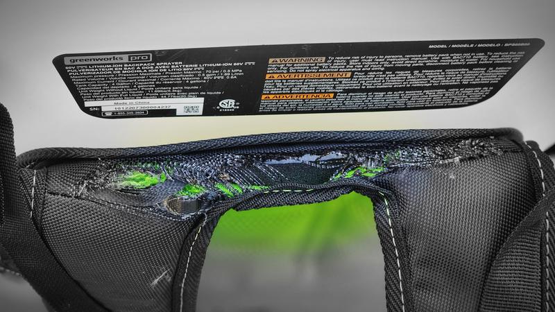 Shoulder strap failure after two uses (15 minutes each)