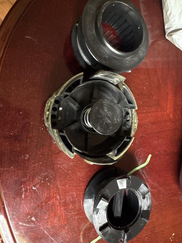 Left is bought item and middle is trimmer cap and right is original spool