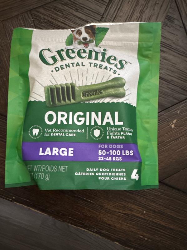 Greenies Original Teenie Natural Dog Dental Care Chews Oral Health Dog Treats, 12 oz., Count of 43 | Petco