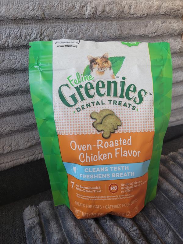 Feline Greenies Dental Treats Oven Roasted Chicken Flavor Adult