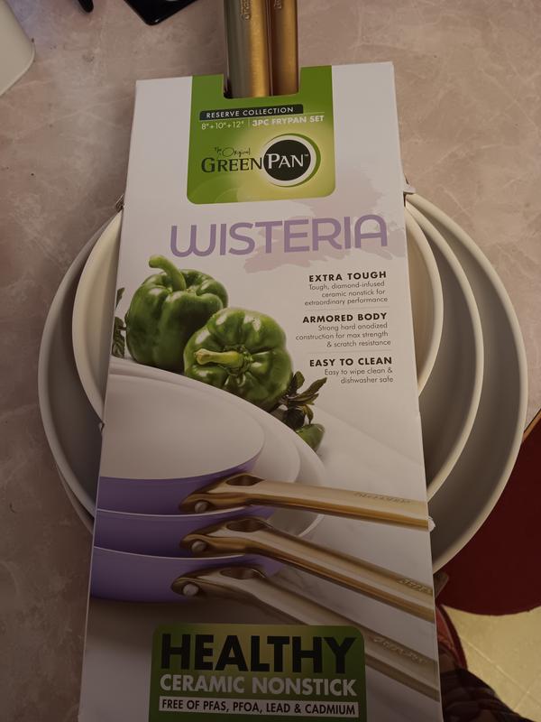 Reserve Ceramic Nonstick 8, 10 and 12 Frypan Set, Wisteria with Go