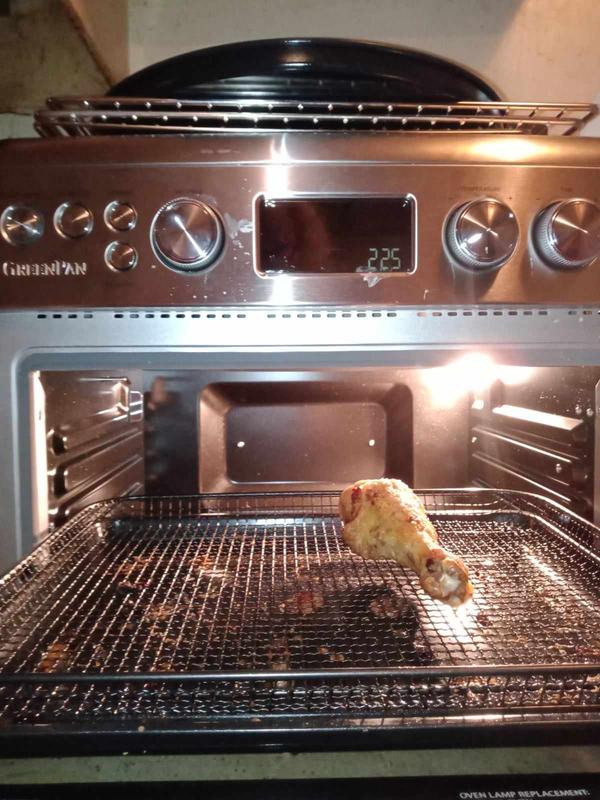 Air fried chicken, this is what's left out of about 12 pieces of chicken.