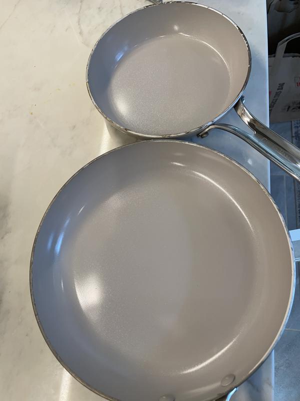 Outer rim is completely faded after two uses and one time in dishwasher.