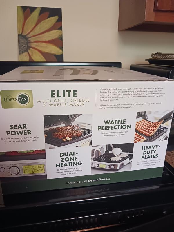 GreenPan Elite 13.9 Multi Grill, Griddle, Waffle Maker - Graphite