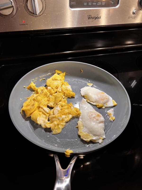 Making two types of eggs for my kids at once!