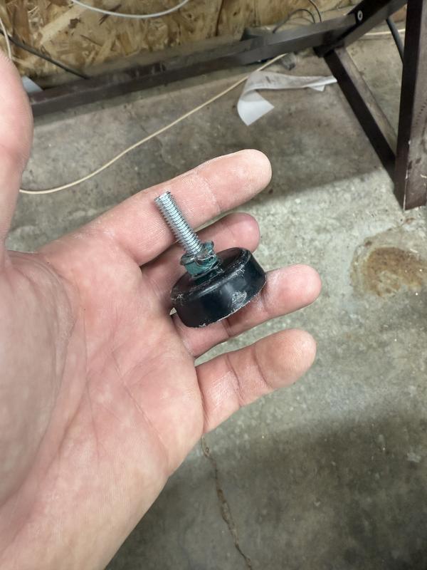 Broken weld on adjustable foot