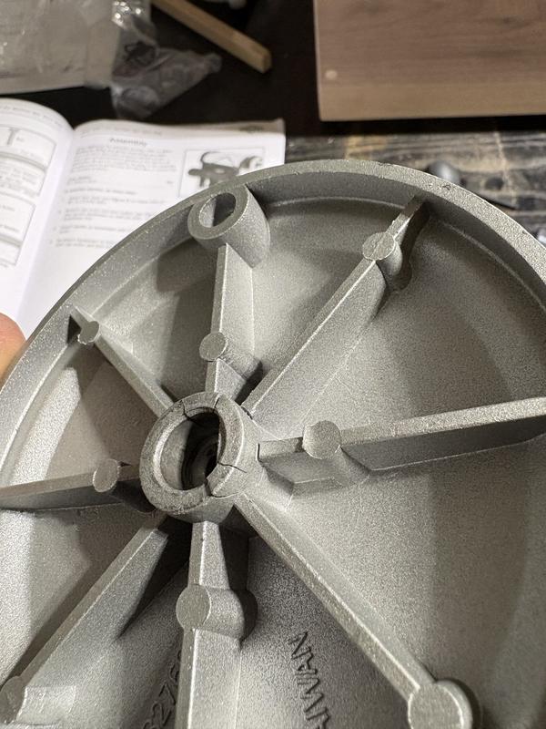 Cracked adjustment wheel