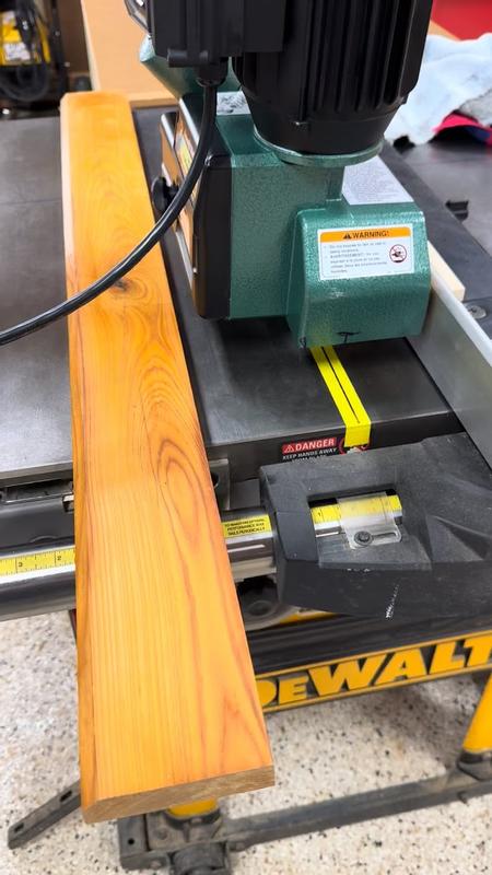Here is a still photo of the Power Feeder assembled and mounted on my table saw.  There is a brief video where I demonstrate the smooth and quiet operation without the table saw running.