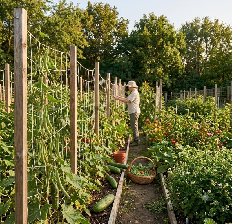 The Harvest Company 1-Pack Heavy-Duty Garden Trellis Netting, 6 in Mesh ...