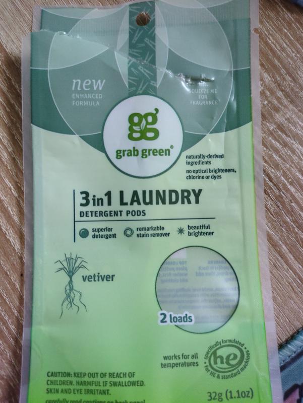 grab green 3 in 1 Laundry Detergent Pods - Vetiver - 24