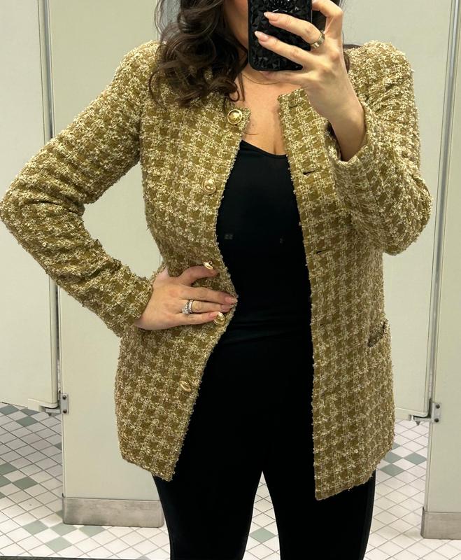 Express Gold Tweed Jacket in Gold Express Style Trial