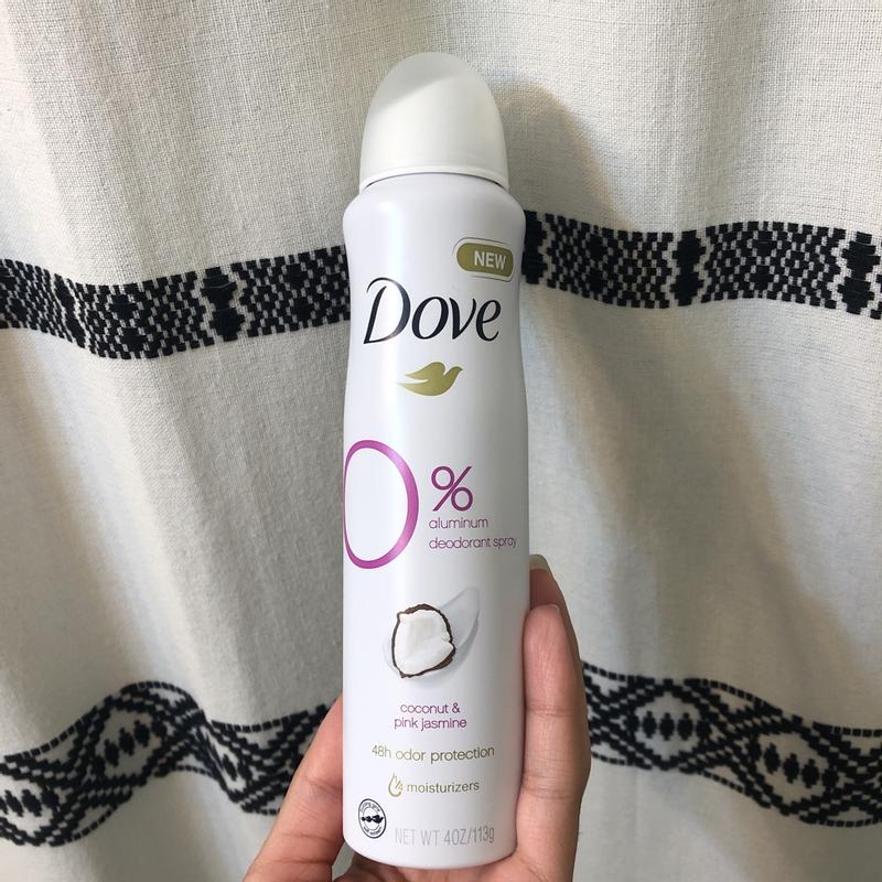 Dove 0% Aluminum Deodorant Spray Coconut & Pink Jasmine, 4 OZ, 1