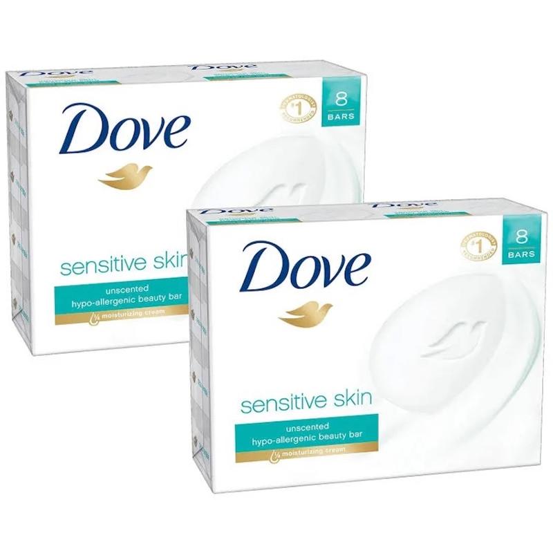  (PACK OF 4 BARS) Dove Unscented Beauty Soap Bar