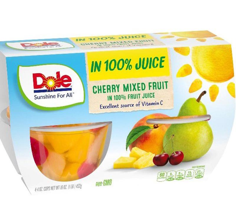4 Pack) DOLE Fruit Bowls® NSA Cherry Mixed Fruit, 4oz Cups | Meijer