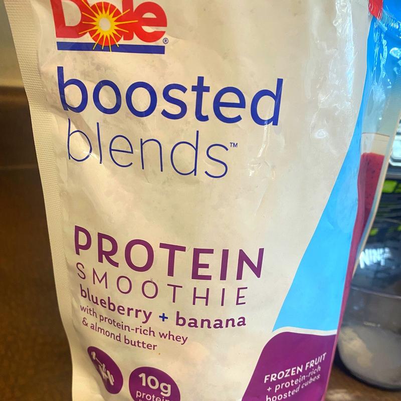 Dole Boosted Blends Frozen Blueberry and Banana Protein Smoothie Blend, 32  oz Bag