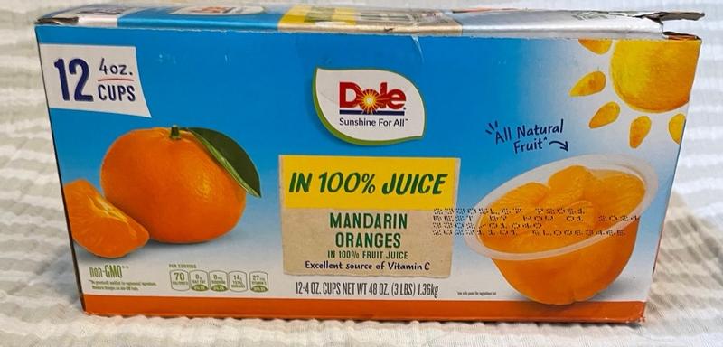 Pack) DOLE Fruit Bowls® Mandarin Oranges, 4oz Cups Meijer