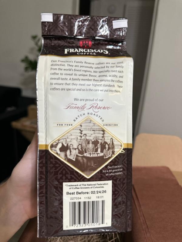 Don Francisco's Coffee Whole Bean or Ground Colombia Supremo 12 oz