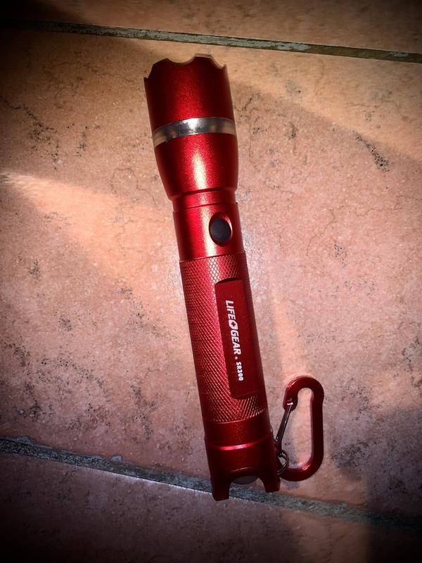 Life Gear Search Light with Emergency Beacon Flashlight - Red