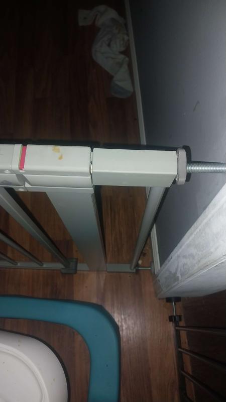 The piece I'm looking high and low for. We've rigged it with some wooden pieces to keep it in place. It's not perfect, but it works for now.