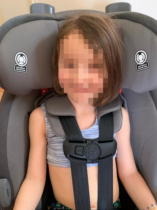 22 month old enjoys the seat| Three across car seat in the middle| Secured in F150| 5 year old testing the fit| Tested on 5 year old| Easy angle adjustments