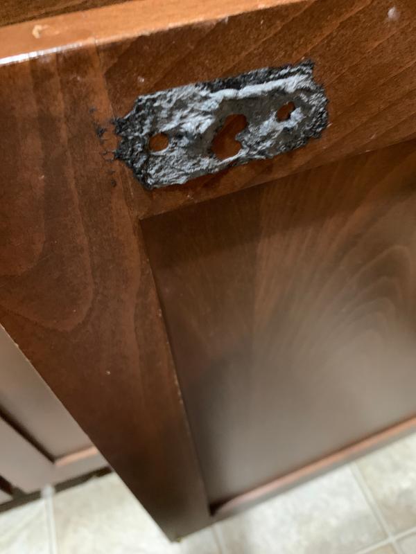 Latch snapped off...| Foam adhesive left over and impossible to get off...