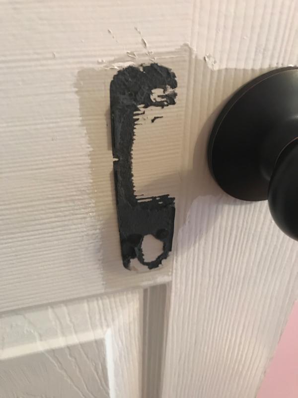 And I haven't been able to completely paint my door because of the lock.