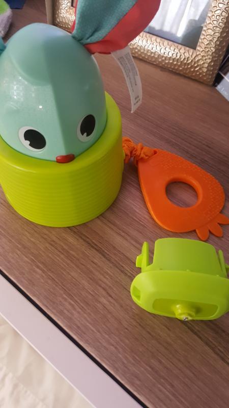 Up close of removable piece with metal exposed screw