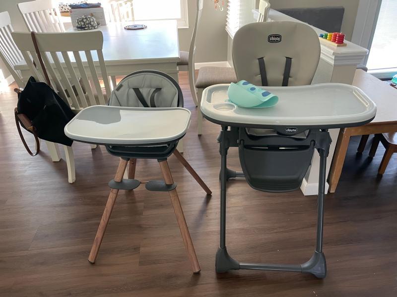 Size comparison! MOA on the left.| Easy to clean seat, adjustable straps, pretty straight back, comfortable cushion.| One of the many other ways to use the chair| Basic structure