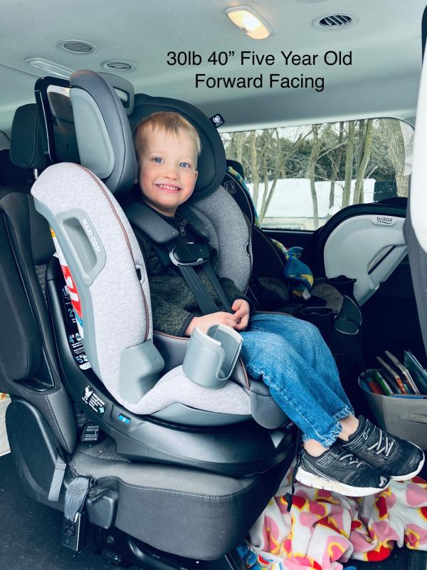 Seat Off of Cradle during Install| 3 Year Old Rear Facing| 5 Year Old Forward Facing| Tightness and Install Directions on Base| Infant Rear Reclined| 5 Year Old Rear Facing| 3 Year Old Forward Facing| Side Rotation View| Unremovable Buckle