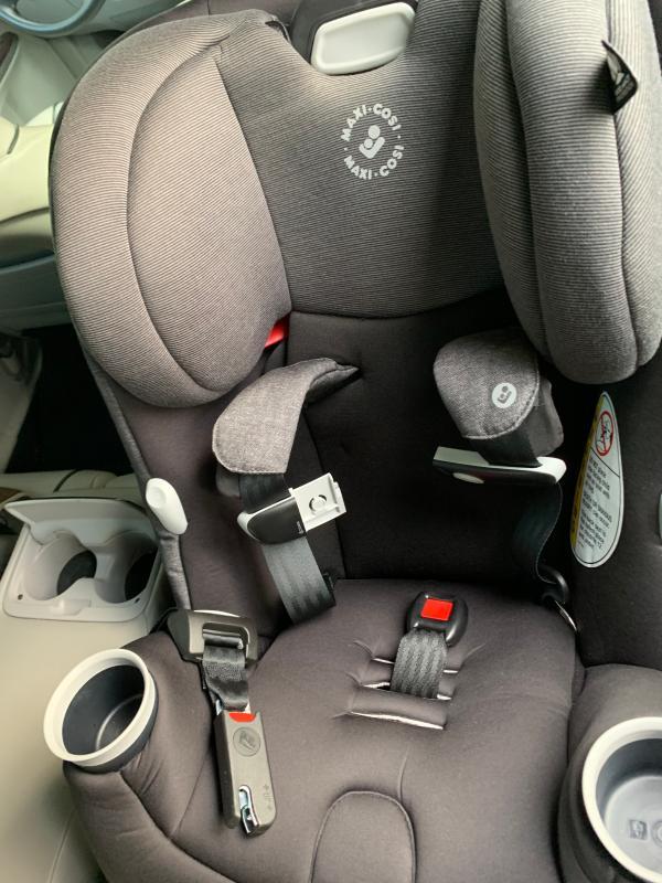Enjoying her new car seat