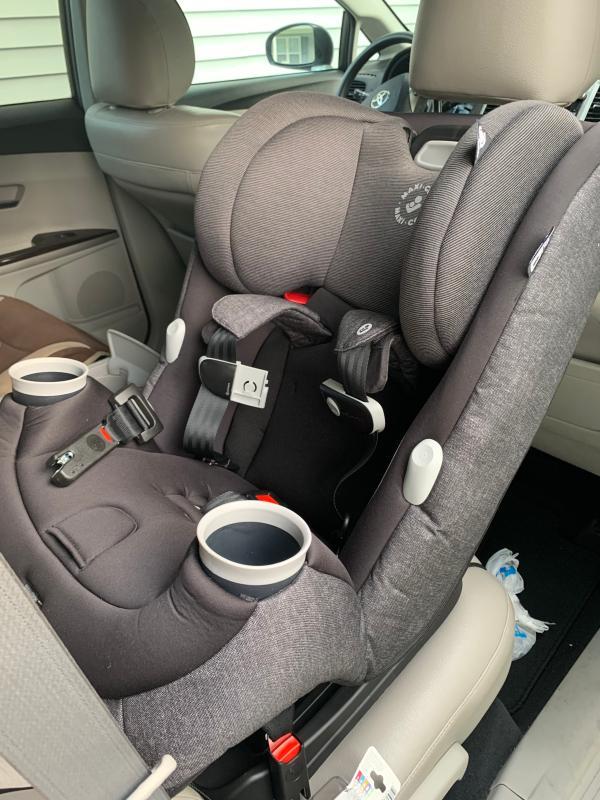 Enjoying her new car seat