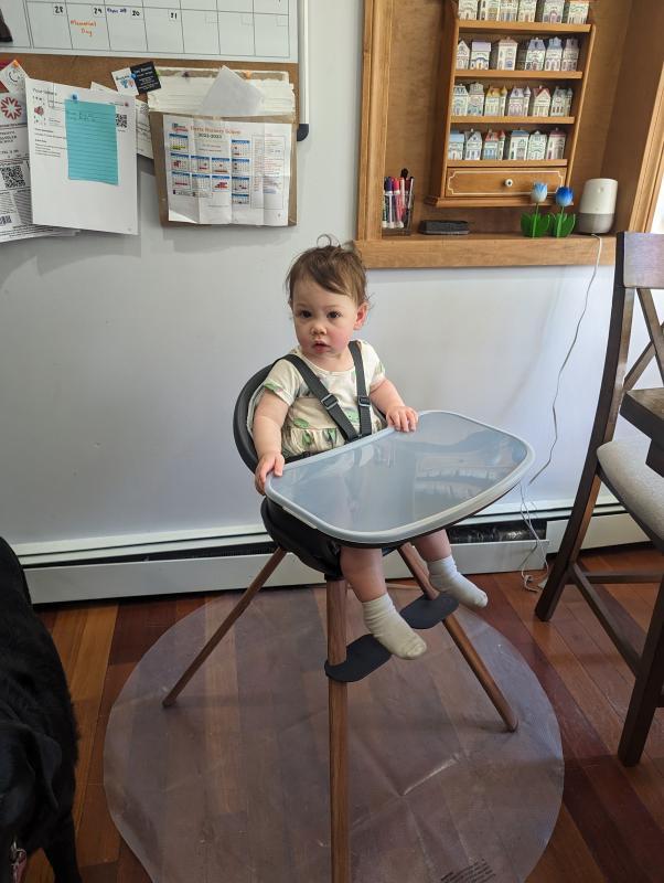 First time in the chair!| First time eating in the chair!