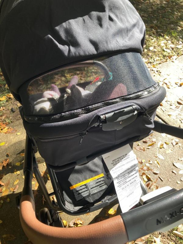 Baby can nap longer when fully reclined| Love the clean and chic design| The peekaboo window is my favorite feature!| The extendable canopy is good for blocking out debris/bugs, not so much sun.