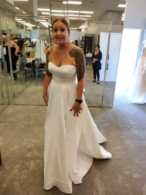 Strapless Satin Wedding Dress with Skirt Slit
