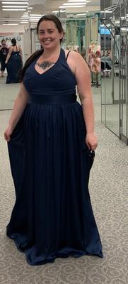 v neck halter gown with sash