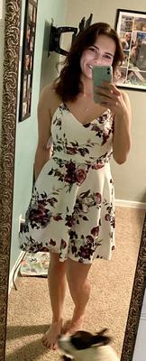 Metallic Foil Floral Print A-Line Mini Dress | David's Bridal