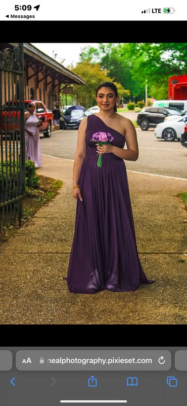 one-shoulder mesh bridesmaid dress with full skirt NWT David's Bridal One Shoulder Mesh Bridesmaid Dress Full Skirt Style  F19932