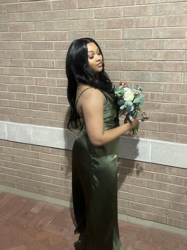 Charmeuse Draped Strappy Bridesmaid Dress | David's Bridal