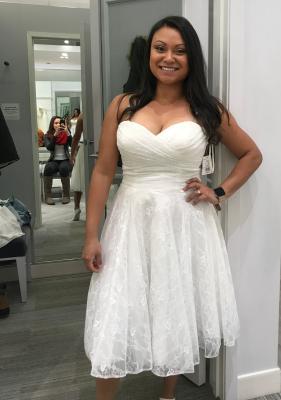 Strapless Lace Short Wedding Dress ...
