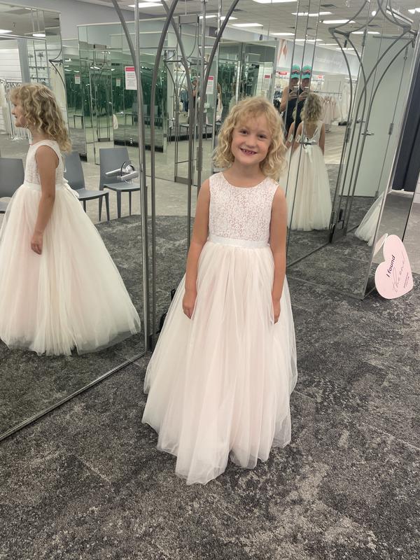 David's bridal heart hot sale back flower girl dress