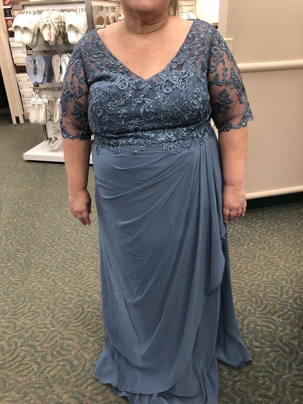Plus Size Chiffon and Lace Empire Waist Gown | David's Bridal