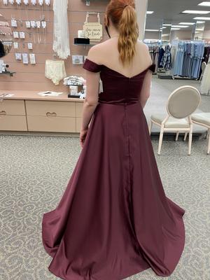 Off-the-Shoulder Satin A-Line Bridesmaid Dress