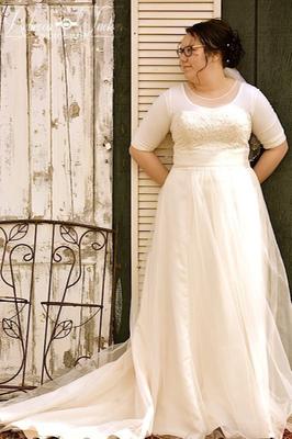 strapless a line beaded lace tulle gown
