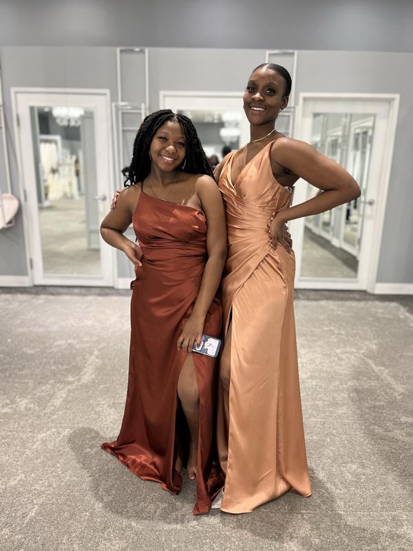 charmeuse draped one-shoulder bridesmaid dress David's Bridal Galina Signature Charmeuse Draped One-Shoulder Bridesmaid  Dress