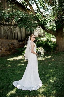 illusion lace halter sheath wedding dress