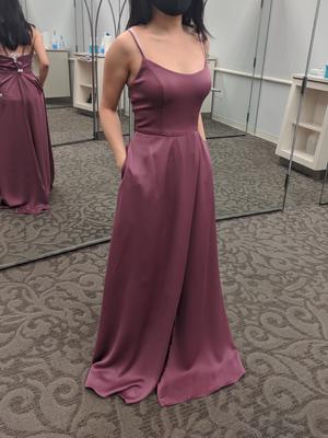 Crepe-Back Satin Spaghetti Strap Bridesmaid Dress